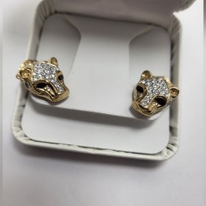 ATTWOOD & SAWYER VINTAGE EARRINGS - Leopard + vintage